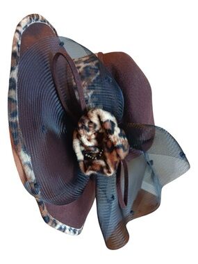 Vintage Leopard Accent Fascinator Hat